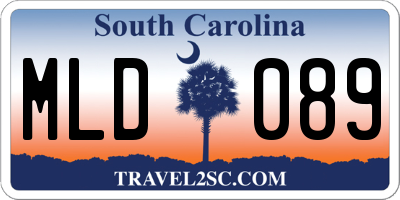 SC license plate MLD089