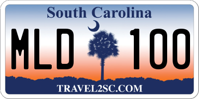 SC license plate MLD100