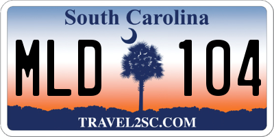 SC license plate MLD104