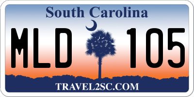 SC license plate MLD105