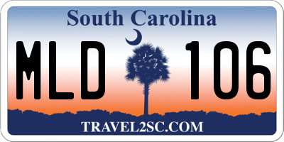 SC license plate MLD106