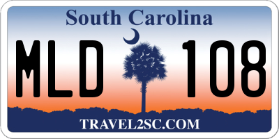 SC license plate MLD108