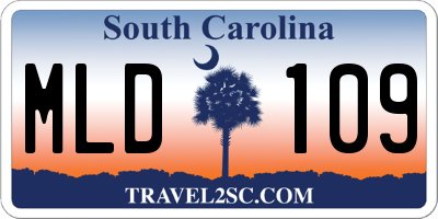 SC license plate MLD109