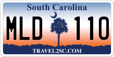 SC license plate MLD110