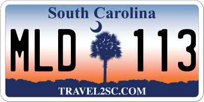 SC license plate MLD113