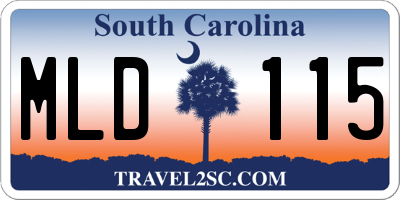 SC license plate MLD115