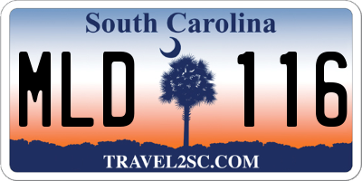 SC license plate MLD116