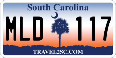 SC license plate MLD117