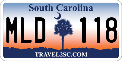SC license plate MLD118