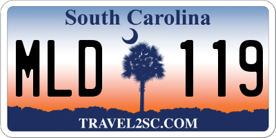 SC license plate MLD119