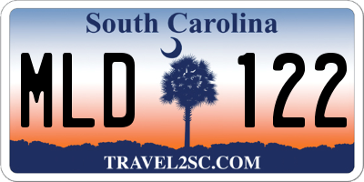 SC license plate MLD122