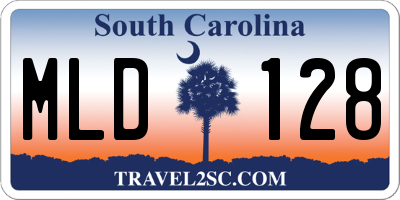 SC license plate MLD128
