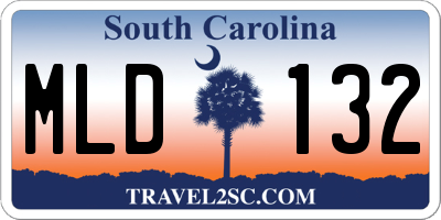 SC license plate MLD132