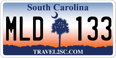 SC license plate MLD133