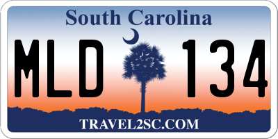 SC license plate MLD134