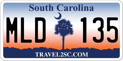 SC license plate MLD135