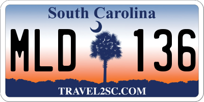 SC license plate MLD136