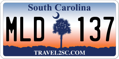 SC license plate MLD137