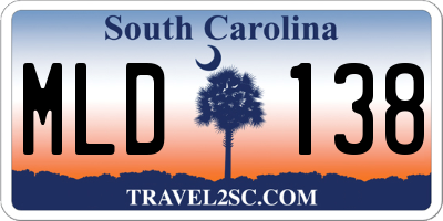 SC license plate MLD138