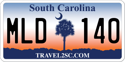 SC license plate MLD140