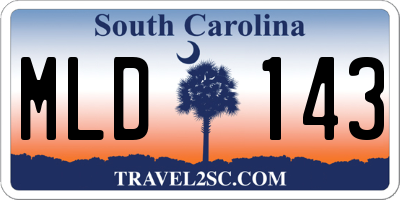 SC license plate MLD143