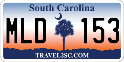 SC license plate MLD153