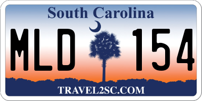 SC license plate MLD154