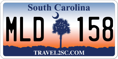SC license plate MLD158