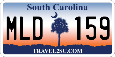 SC license plate MLD159