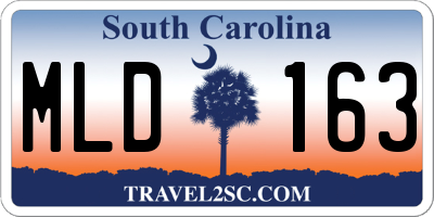 SC license plate MLD163