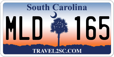 SC license plate MLD165