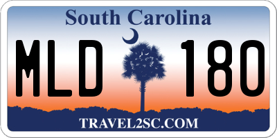 SC license plate MLD180