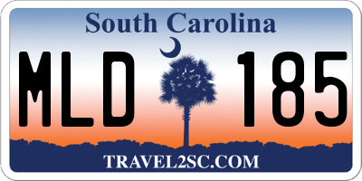 SC license plate MLD185