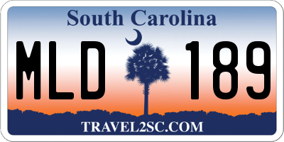 SC license plate MLD189