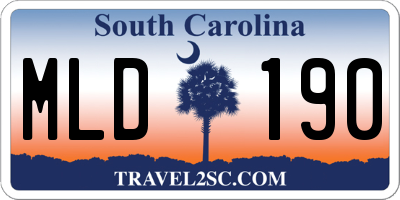SC license plate MLD190