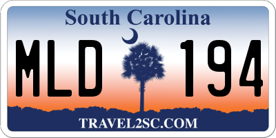 SC license plate MLD194