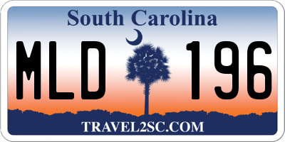 SC license plate MLD196