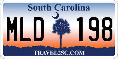 SC license plate MLD198