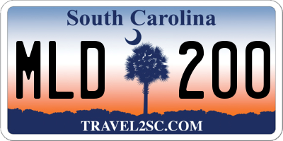 SC license plate MLD200