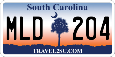 SC license plate MLD204