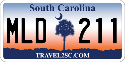 SC license plate MLD211