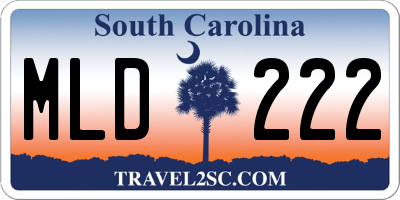 SC license plate MLD222