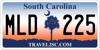 SC license plate MLD225