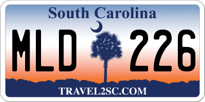 SC license plate MLD226