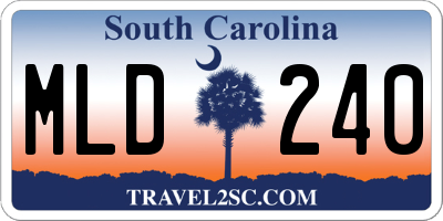 SC license plate MLD240