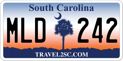 SC license plate MLD242