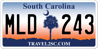 SC license plate MLD243