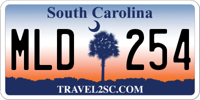 SC license plate MLD254