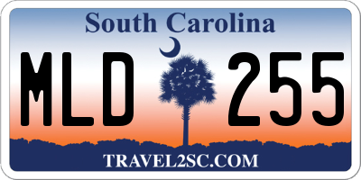 SC license plate MLD255