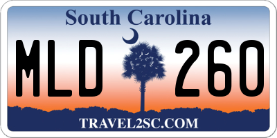 SC license plate MLD260